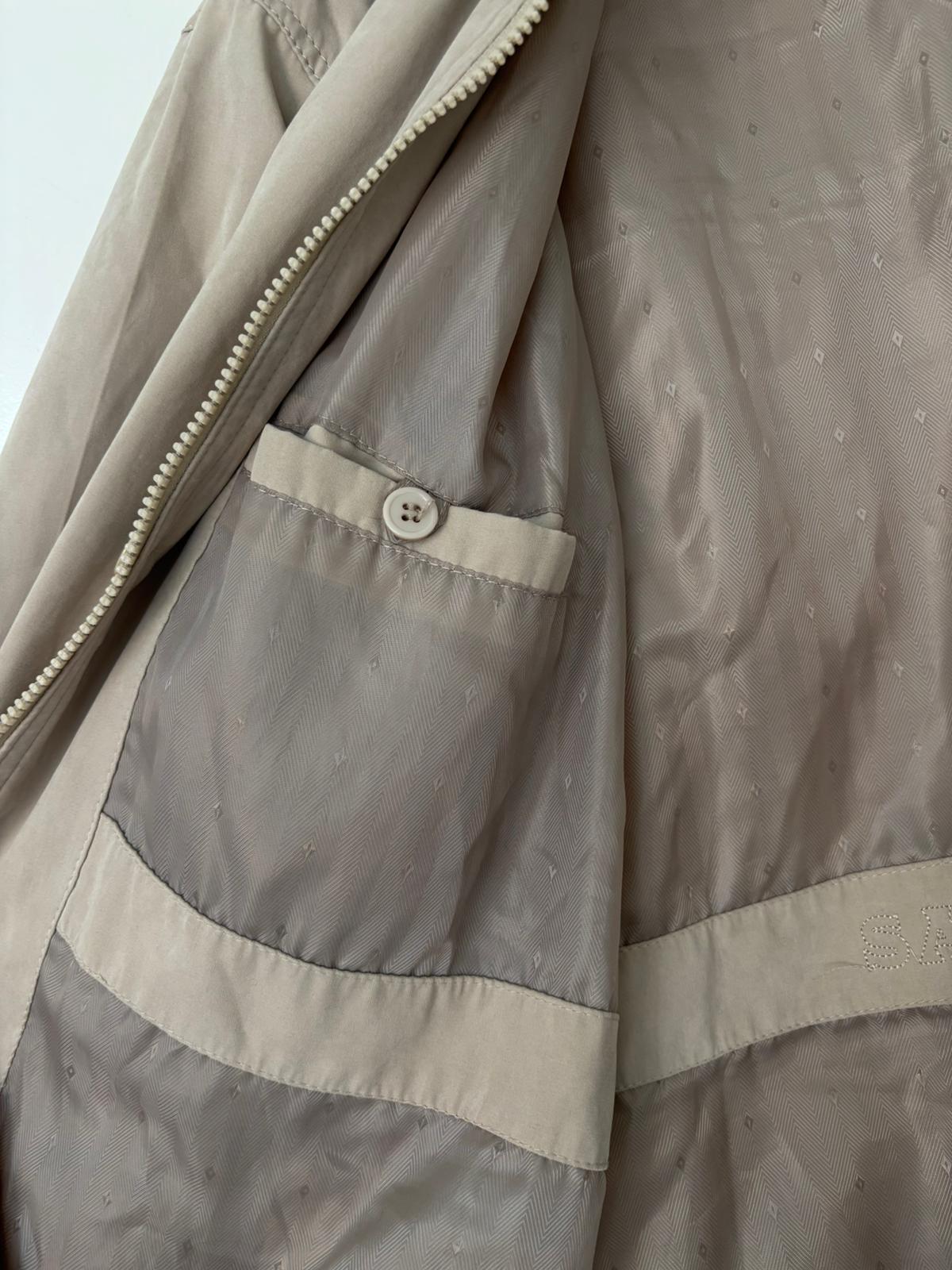 Saxon Winter Beige Bomber Jacket  Size XL Collared Elastic Waist