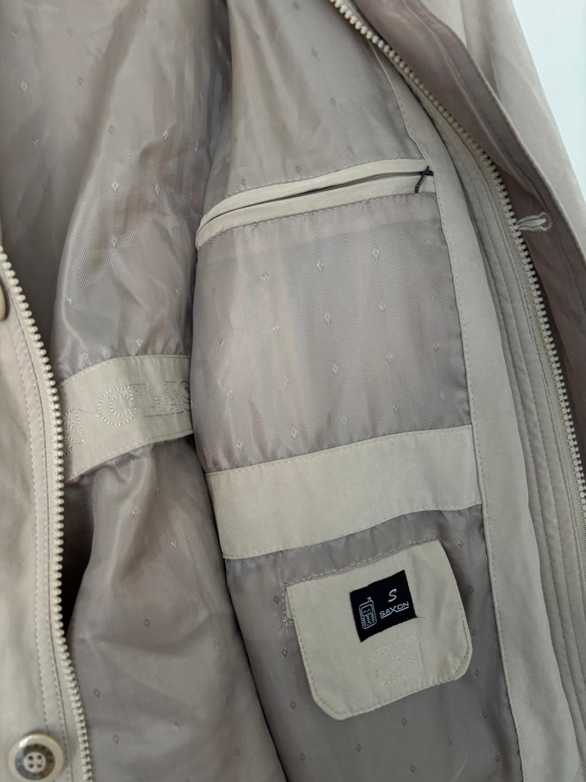 Saxon Winter Beige Bomber Jacket  Size XL Collared Elastic Waist